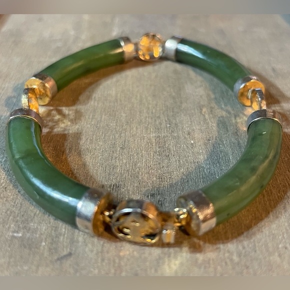 Nephrite Jade vintage bracelet - Picture 1 of 1